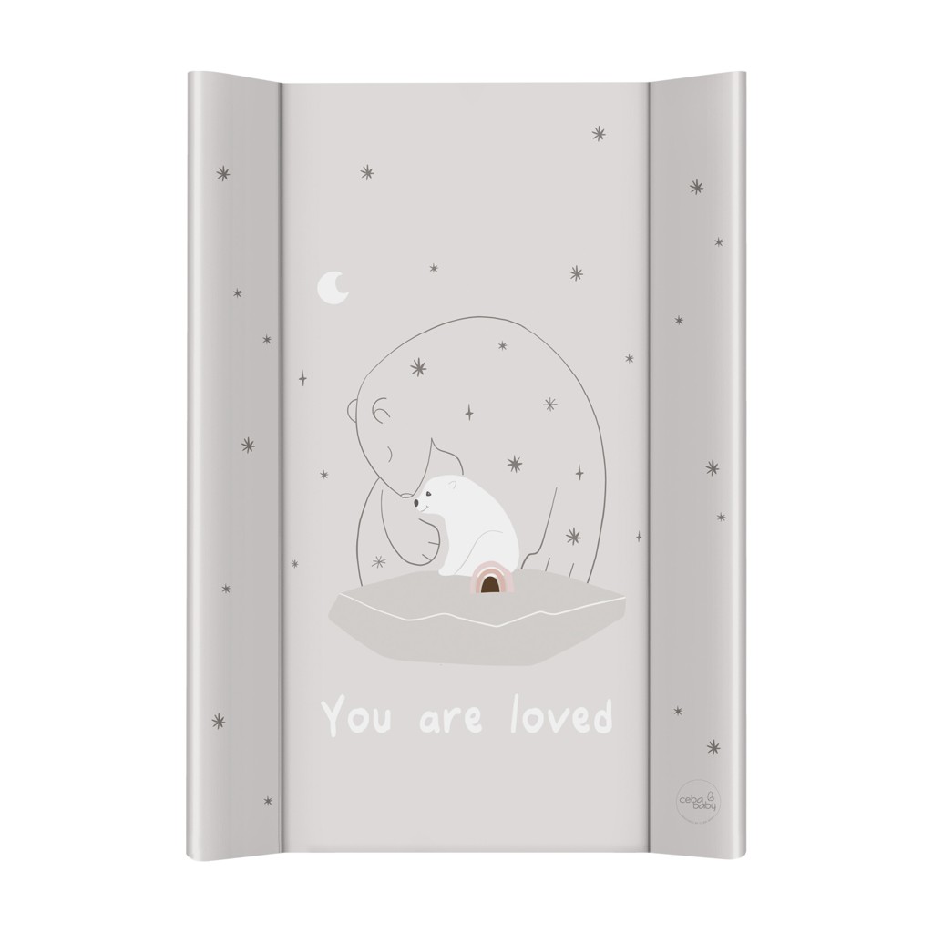 CEBA BABY Podložka prebaľovacia 2-hranná s pevnou doskou (50x70) Basic Polar Bears
